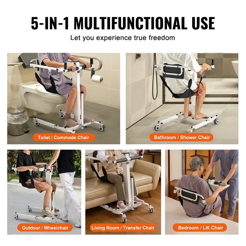 5-in-1 Foldable Patient Lift Mobility Chair