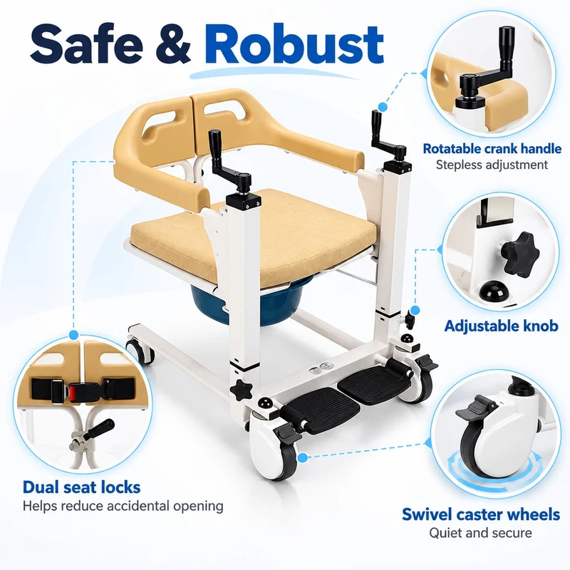 Elderly Patient Transfer Lift Handicapped Wheelchair
