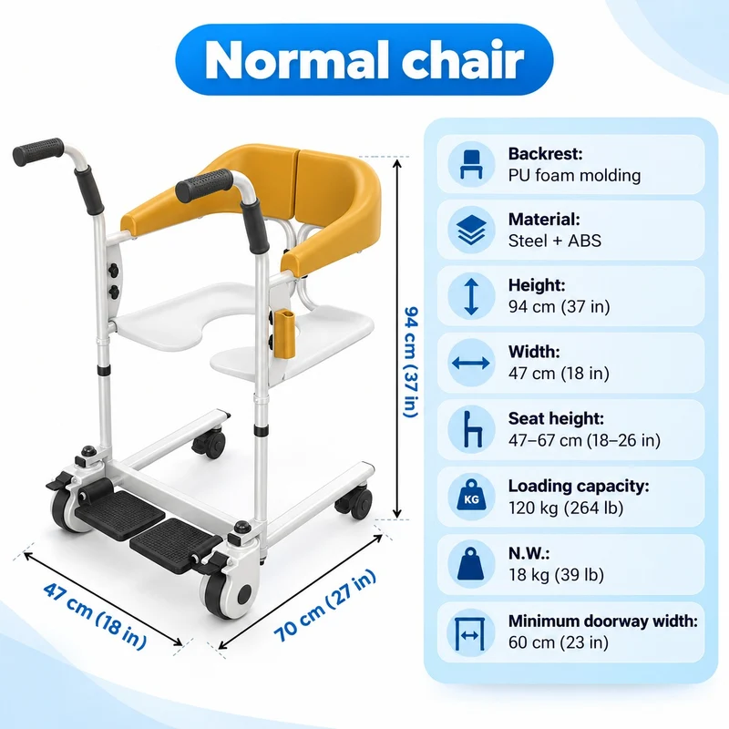 Elderly Patient Transfer Lift Handicapped Wheelchair
