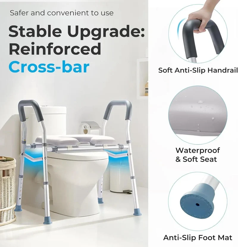 Elderly Friendly Adjustable Portable Toilet Seat