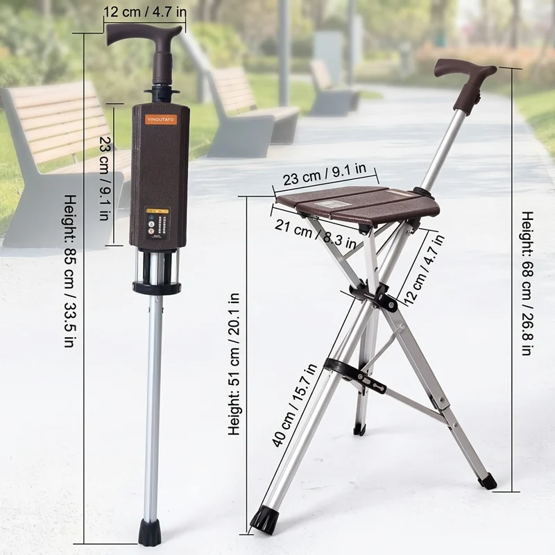 Elderly Foldable Walking Chair Stick