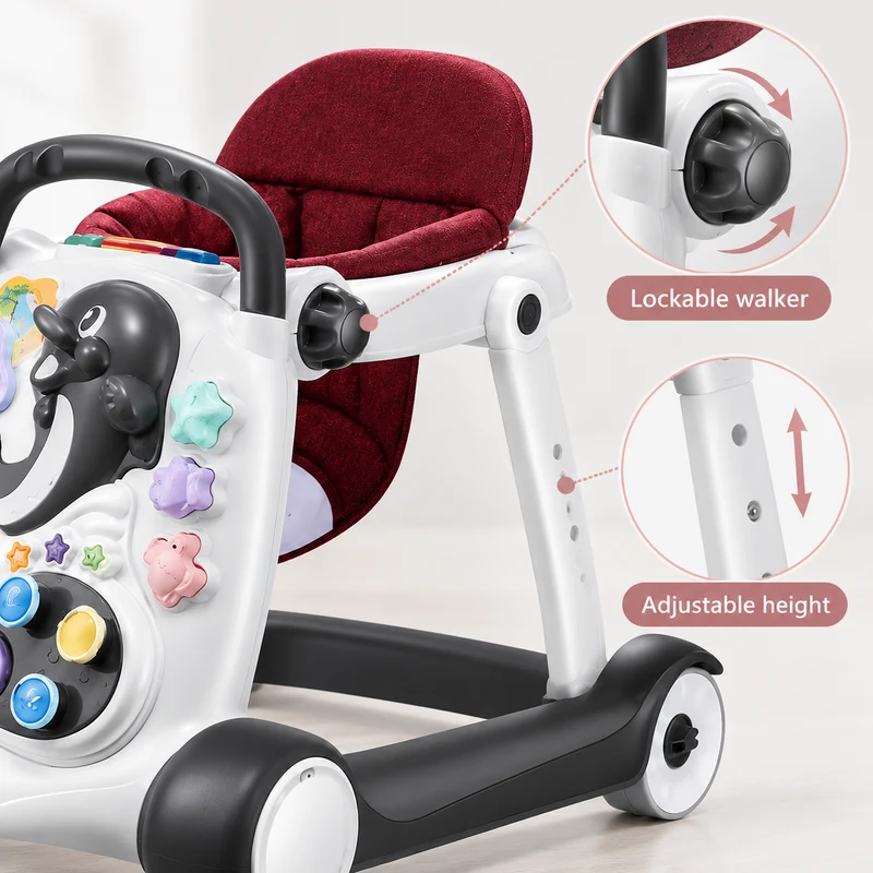 Anti-Rollover Multi-function Baby Walker with Music