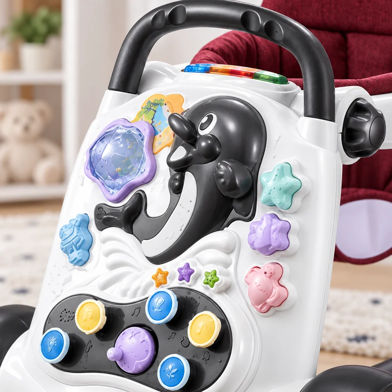 Anti-Rollover Multi-function Baby Walker with Music