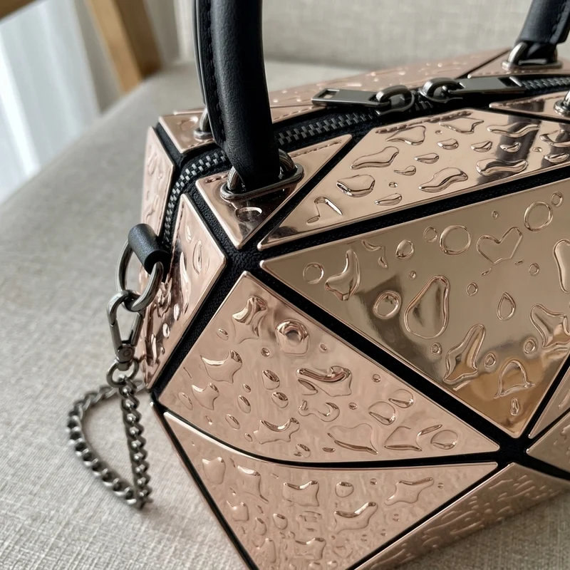 Silver Geometric Women Messenger Bag