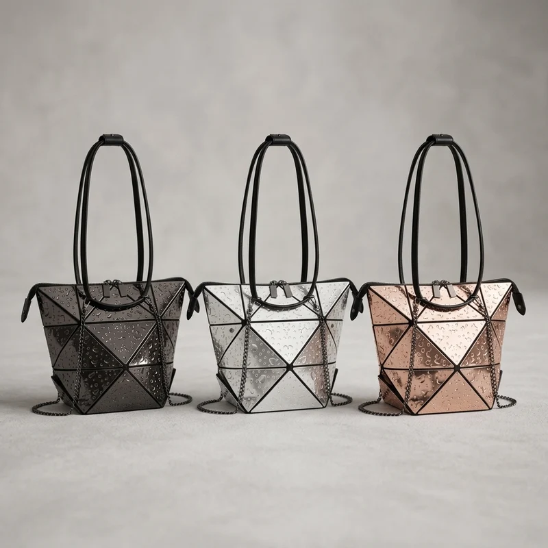 Silver Geometric Women Messenger Bag