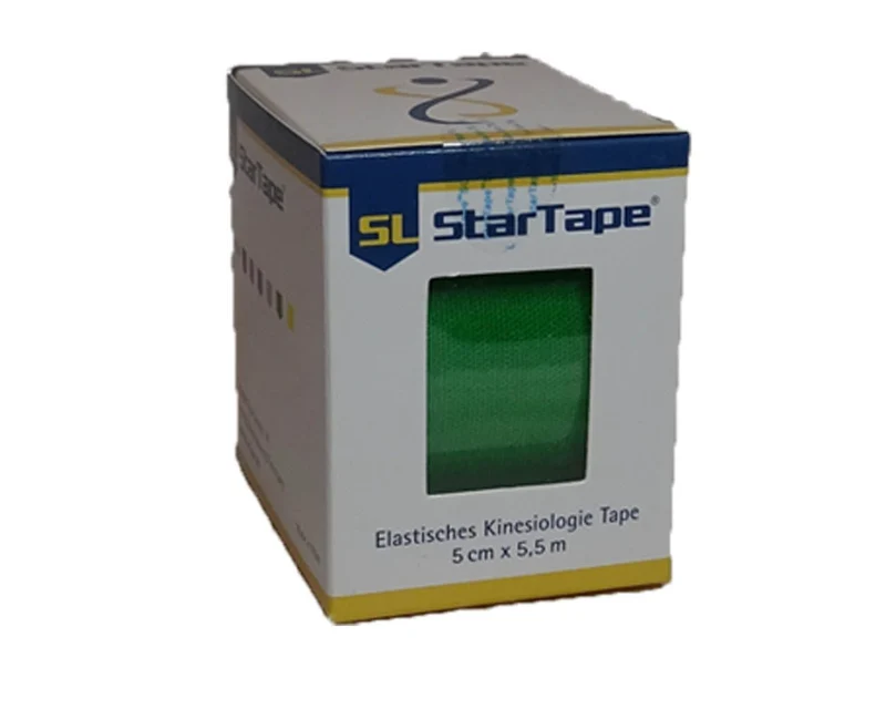SL Star Tape Kinesiologie-Tape Grün (5 cm x 5,5 m) – Elastisches Sport-Tape, wasserfest & latexfrei
