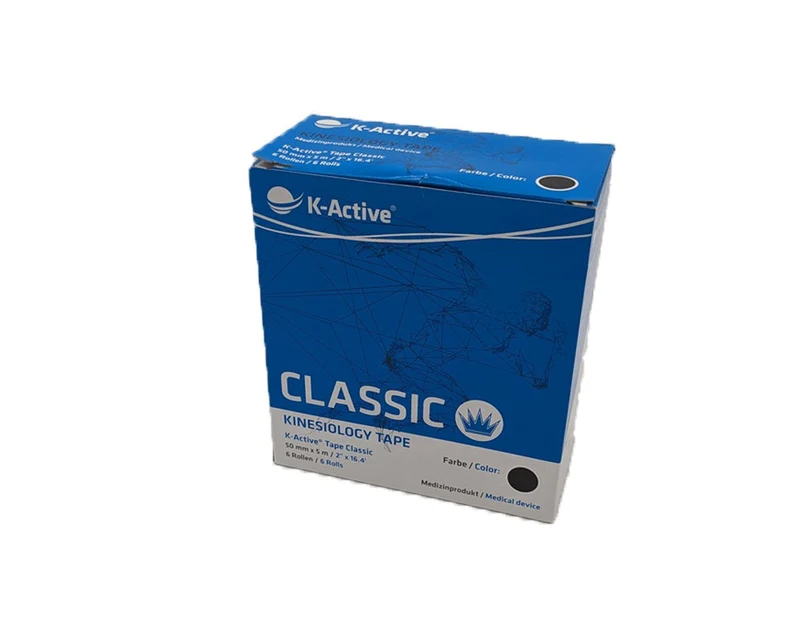Kinesiotape K-Active Classic schwarz – 50 mm x 5 m Kinesiologie Tape