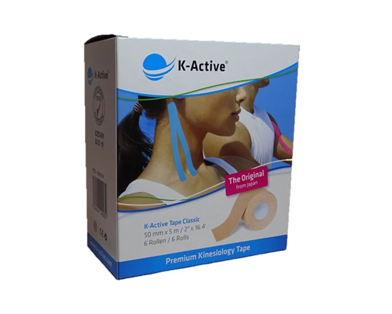 K-Active Classic Kinesiologie Tape beige (5 cm x 5 m) – Das Original hautfarben